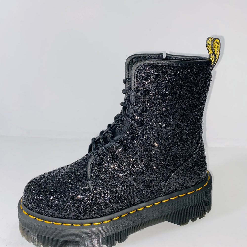 NEW DR MARTENS RARE JADON GLITTER PLATFORM BOOTS - Picture 15 of 16